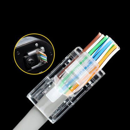 AICHAO 100PCS RJ45 Ethernet Cable 8P8C Cat5 Ends Crystal Connectors Heads Crimp Unshielded Cat 5 Network Line End Clips Plugs