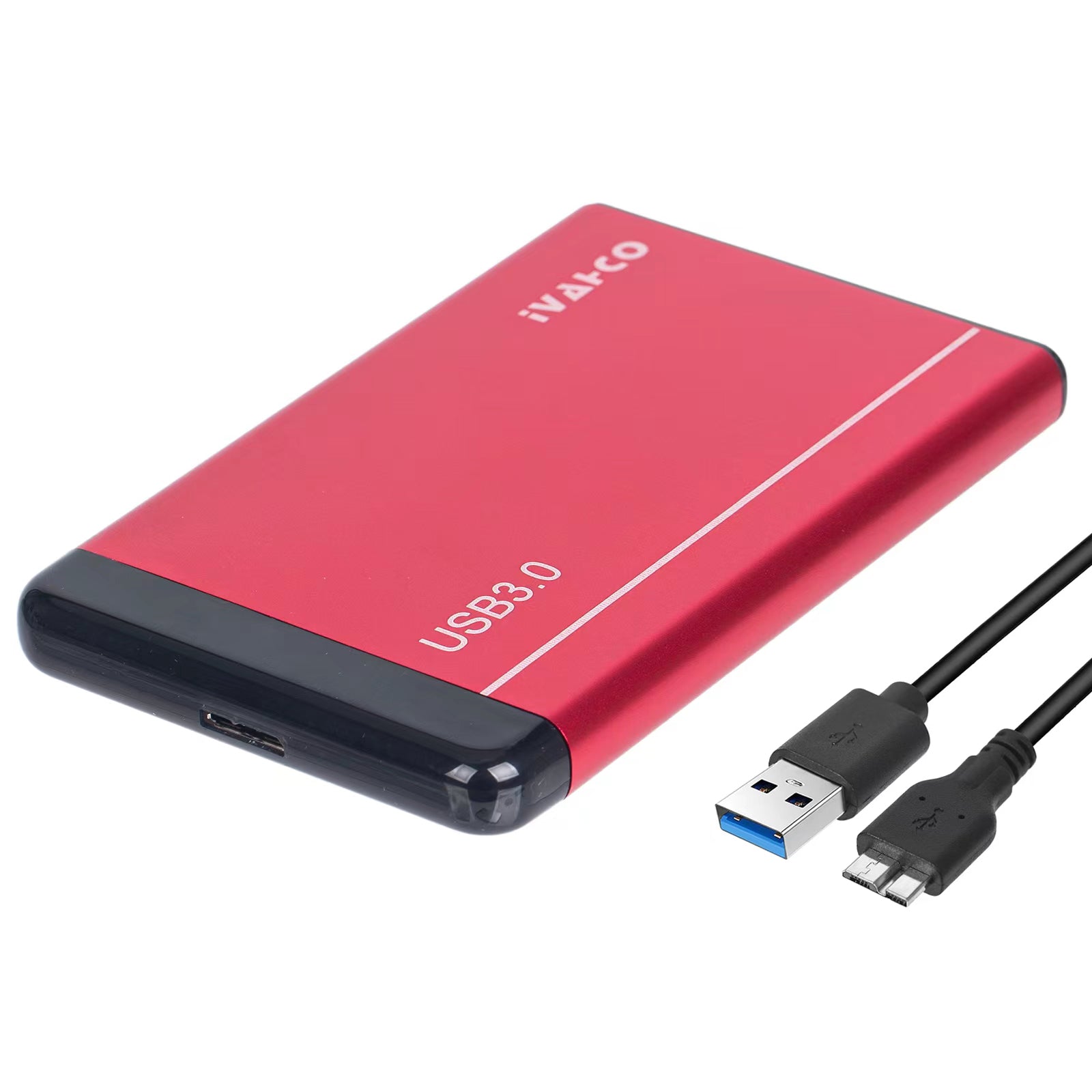 IVAHCO 1TB 2.5&quot; HDD External Case USB3.0 Hard Disk Enclosure Matte Hard Drive Box with Data Cable