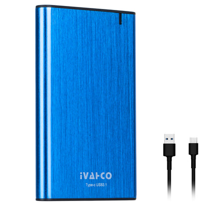 IVAHCO 320GB Type-C USB3.1 Solid State Drive Enclosure Brushed Metal 2.5&quot; HDD External Case