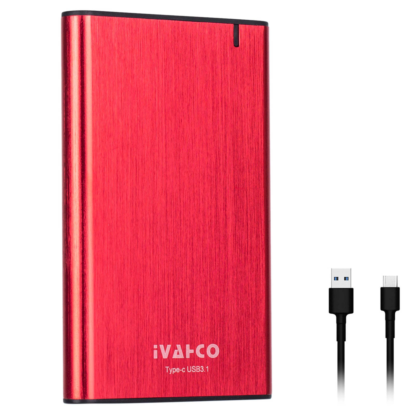 IVAHCO 320GB Type-C USB3.1 Solid State Drive Enclosure Brushed Metal 2.5&quot; HDD External Case