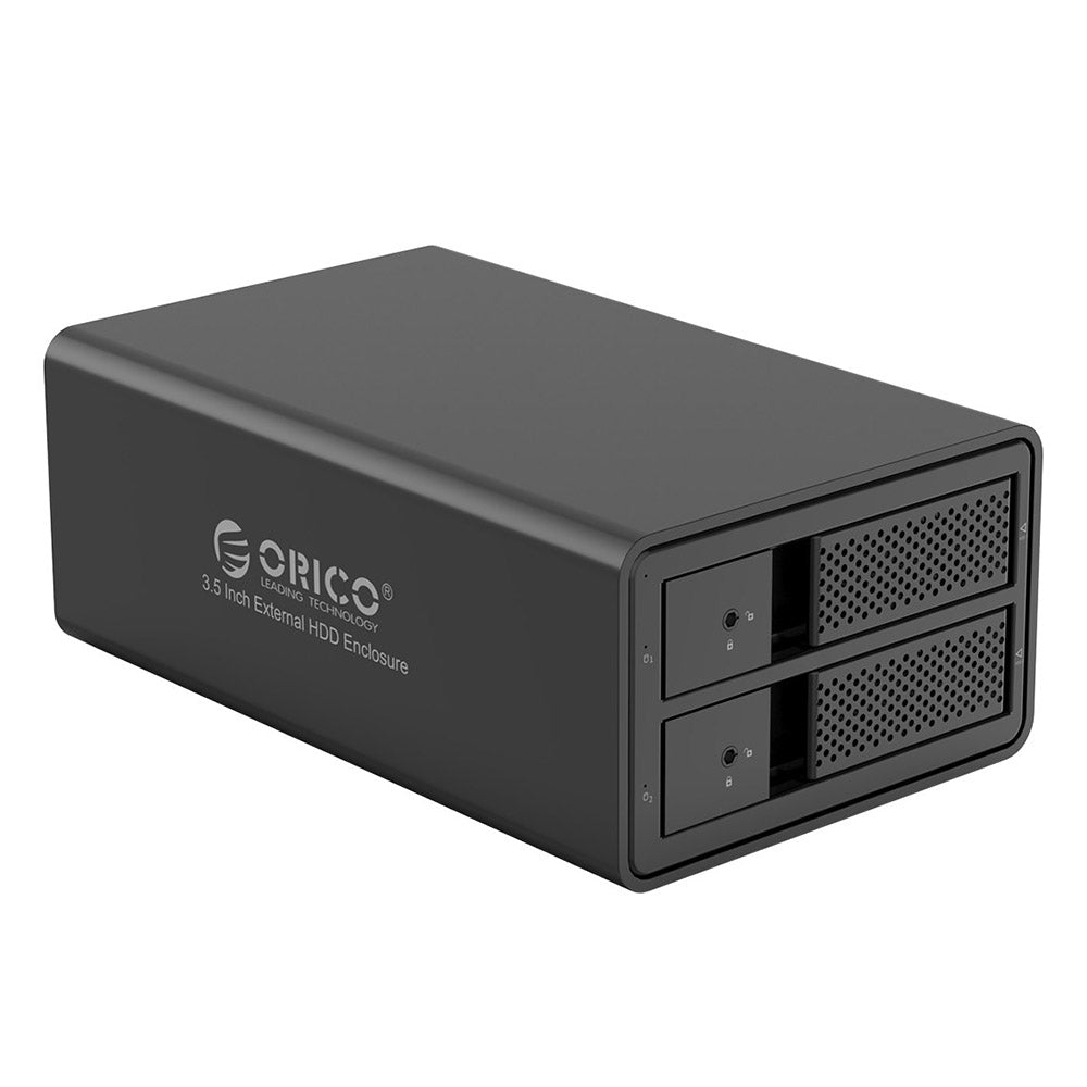 ORICO 9528U3 2-Bay USB 3.0 to SATA 3.5 inch External Hard Drive Enclosure Support 32TB Aluminum Alloy HDD Enclosure for Mac  /  Linux  /  Windows