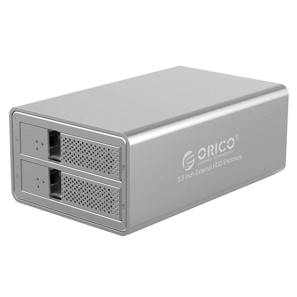 ORICO 9528U3 2-Bay USB 3.0 to SATA 3.5 inch External Hard Drive Enclosure Support 32TB Aluminum Alloy HDD Enclosure for Mac  /  Linux  /  Windows