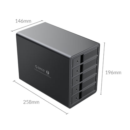 ORICO 9558T3 Thunderbolt 3 Aluminum Alloy 5-Bay 3.5-inch Hard Drive Enclosure