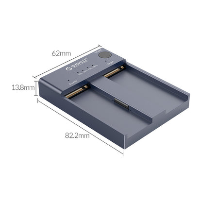 ORICO M2P2-C3-C NVME M.2 Dual Bay External Hard Drive Docking Station for PS4/Computer/Laptop, Support Total 4TB Capacity