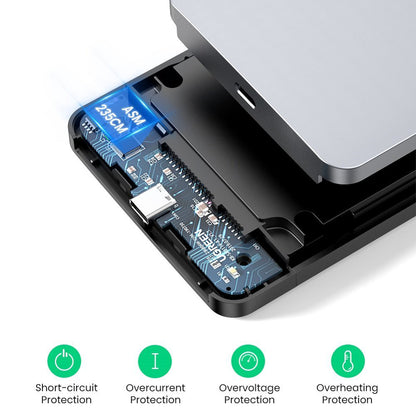 UGREEN 70498 USB-C 2.5-Inch Hard Drive Enclosure SATA III External SSD HDD Disk Case