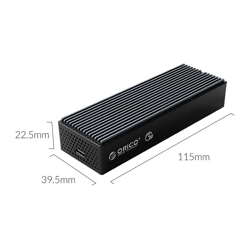 ORICO M2PVC3-G20 USB3.2 GEN2x2 M.2 SSD Enclosure with Cooling Fan 20Gbps NVMe Type-C Hard Drive Adapter Mobile Case for PC Laptop