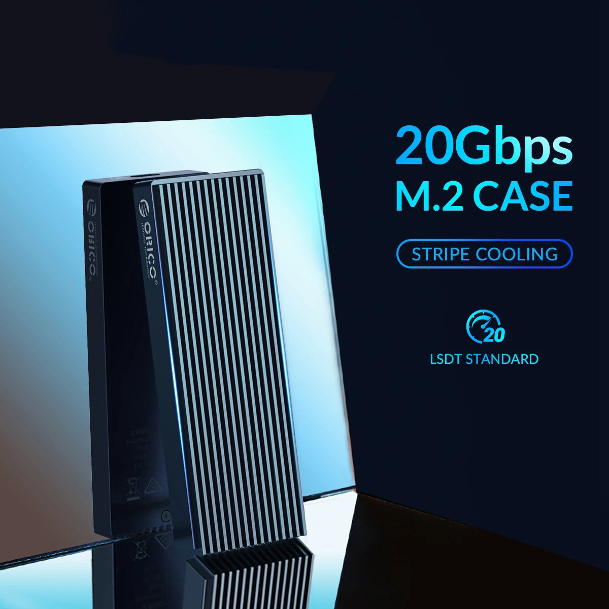 ORICO M2PAC3-G20 USB 3.2 Type-C Mobile SSD External Case 20Gbps High Speed M.2 NVMe M Key B+M Key Solid State Drive Enclosure