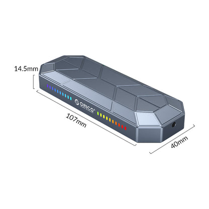 ORICO M2VG01-C3 RGB M2 SSD Case NVME Cabinet M.2 for USB Type C 3.1 Gen2 10Gbps SSD Cool Box Style Game M.2 SSD Case