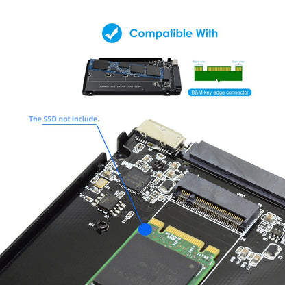 SA-018 NGFF B+M Key M.2 SSD Card to 2.5inch SATA Micro USB 3.0 Combo HDD Disk Drive Enclosure with Micro USB Cable