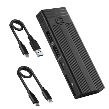 USB3.1 Gen2 Type-C Hub M.2 Solid-state NVMe SATA Dual-protocol Hard Drive Enclosure Docking Station