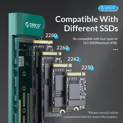 ORICO MM2C3 M.2 SSD Enclosure Compatible with M.2 NVMe Solid State Drive External Enclosure 6Gbps Fast Transmission Hard Disk Protective Case