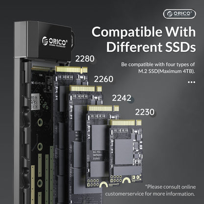 ORICO ORICO-MM2C3-G2 M.2 NVMe SATA SSD Case 10Gbps Hard Drive Enclosure External Hard Disk Case