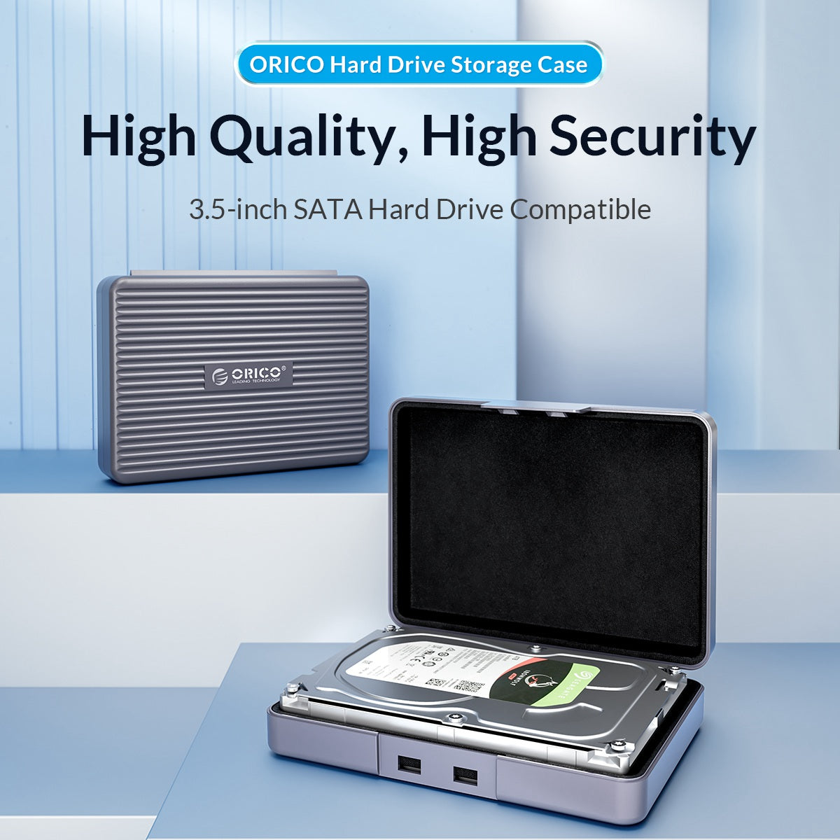 ORICO PHA35 3.5" Hard Drive Case Portable Hard Drive Disk Protective Box for 3.5 Inch HDD Waterproof Dust-proof Storage Box