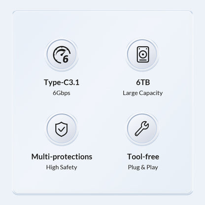 ORICO-2139C3 2.5&quot; USB3.0 External Storage HDD Enclosure Transparent 6Gbps High Speed HDD SSD Hard Drive Enclosure