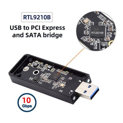 USB 3.0 to 2242 / 2230 NVME M-key M.2 NGFF SATA SSD External PCBA Case Converter Adapter RTL9210B Chipset