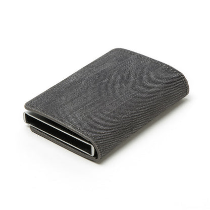 RFID Anti-theft Swiping Business Automatic Magnetic Wallet Denim Metal Wallet Card Box