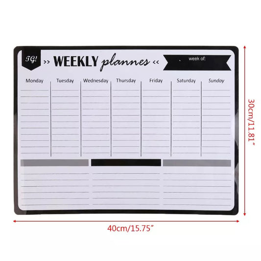 Erasable Refrigerator Magnetic Calendar Planner Memo Refrigerator Sticker Message Board