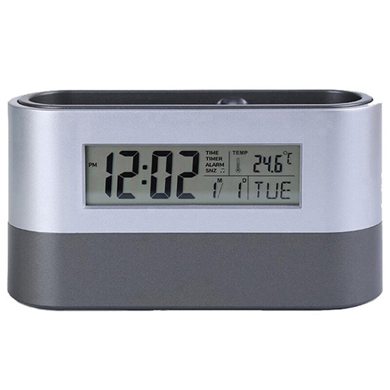 Pen Holder Organizer with LCD Screen Clock Function Temperature Perpetual Calendar Display Countdown Alarm Snooze Mode