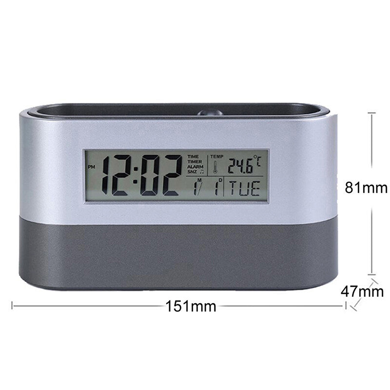 Pen Holder Organizer with LCD Screen Clock Function Temperature Perpetual Calendar Display Countdown Alarm Snooze Mode