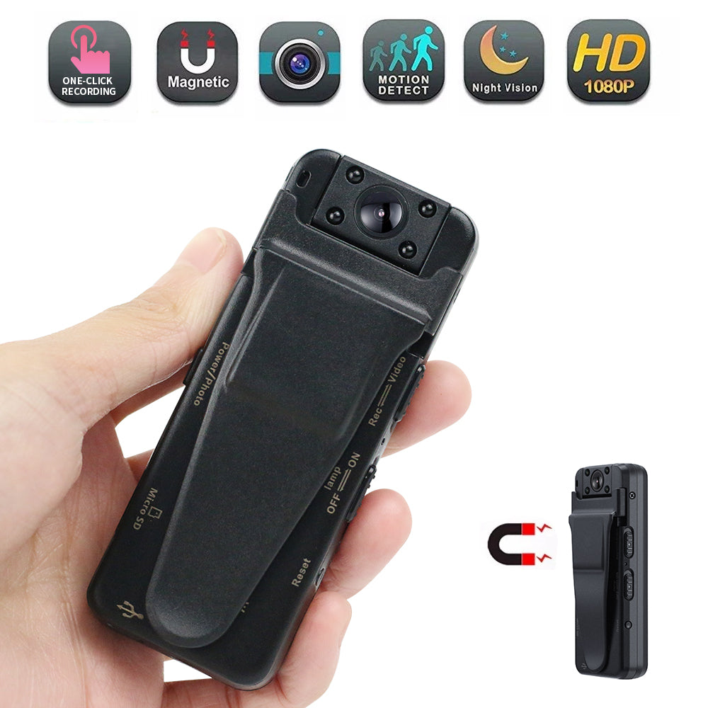 V8 HD 1080P Night Vision Motion Detection Mini Camera Portable Video Recorder with Back Clip