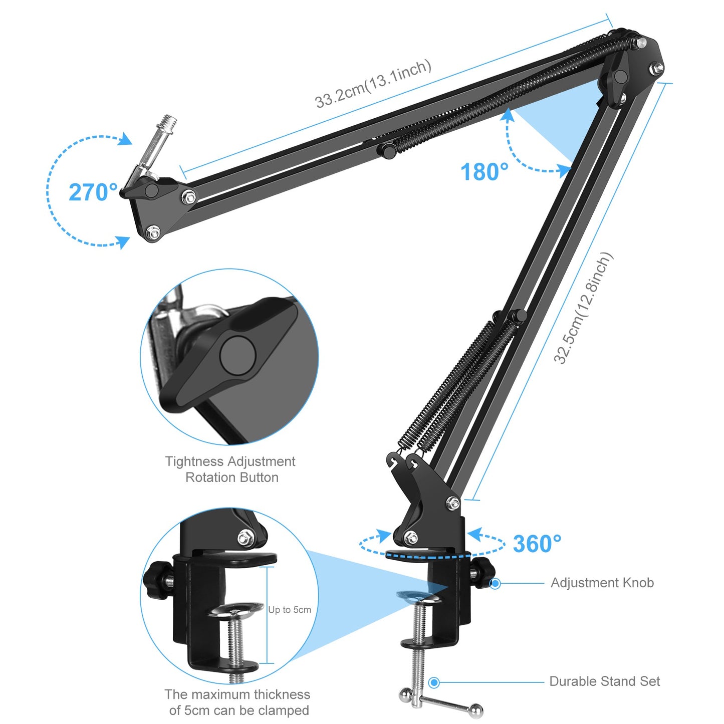 PULUZ PKT3601B Sound Card Live Broadcast Bluetooth Sound Mixer Studio Microphone Kits with Suspension Scissor Arm and Metal Shock Mount