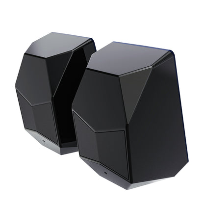 S5 2Pcs/Set Portable Computer Speaker USB Powered Subwoofer with Colorful Light for Desktop PC Notebook