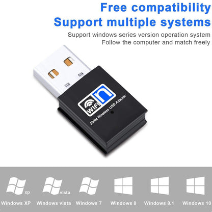 300Mbps Wireless 802.11N USB Wifi Receiving Adapter