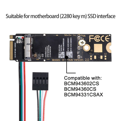 EP-001 NGFF M-key NVME to PC Wireless Network Adapter Card BCM94331CSAX BCM94360CS BCM943602CS WiFi Card to M.2 NGFF Key-M NVME SSD Adapter