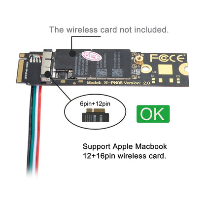 EP-001 NGFF M-key NVME to PC Wireless Network Adapter Card BCM94331CSAX BCM94360CS BCM943602CS WiFi Card to M.2 NGFF Key-M NVME SSD Adapter