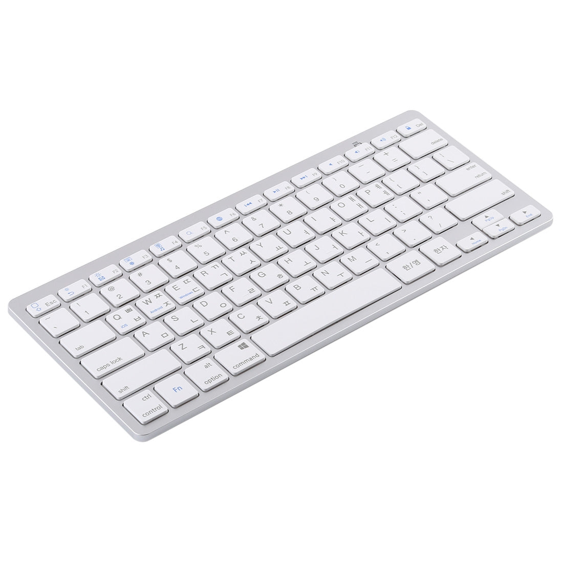 Ultra-Slim Wireless Bluetooth Keyboard (Korean Language) for Android Windows iOS - Silver