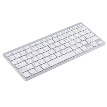 Ultra-Slim Wireless Bluetooth Keyboard (Spanish Language) for Android Windows iOS - Silver