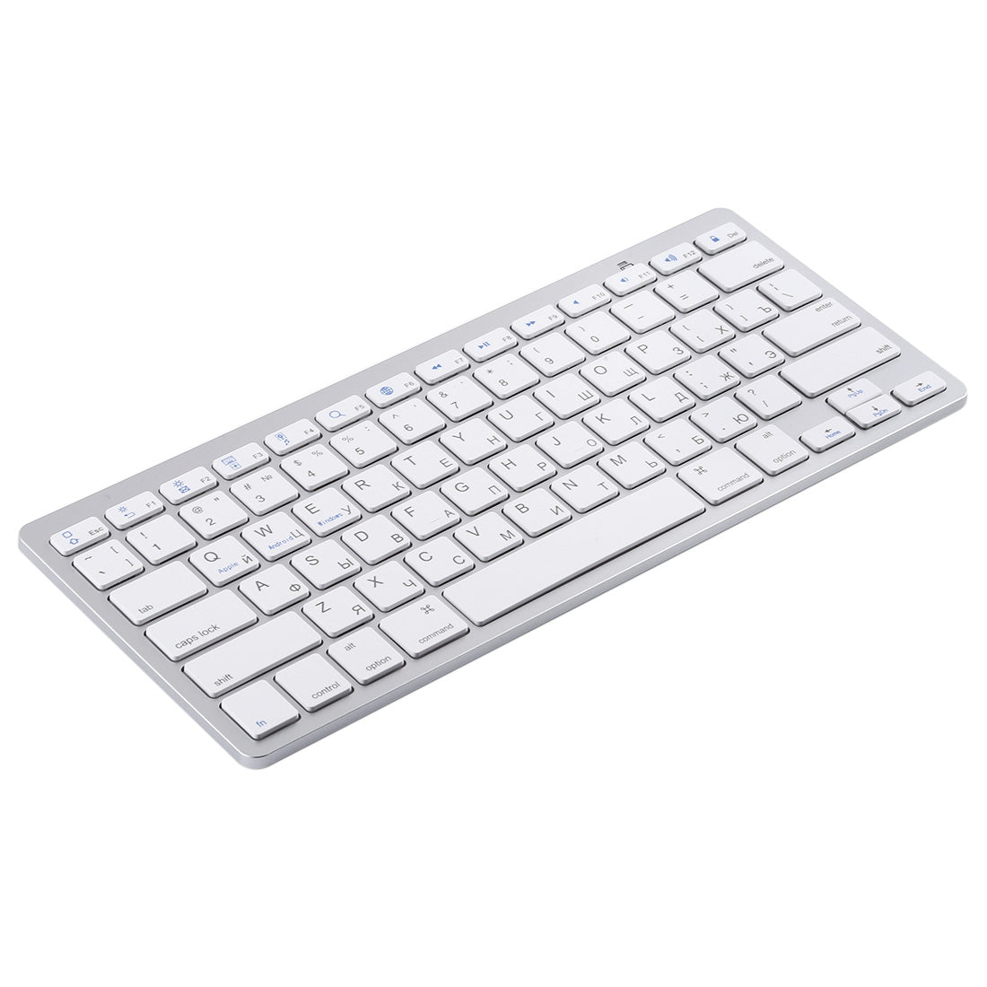 Ultra-Slim Wireless Bluetooth Keyboard (Russian Language) for Android Windows iOS - Silver