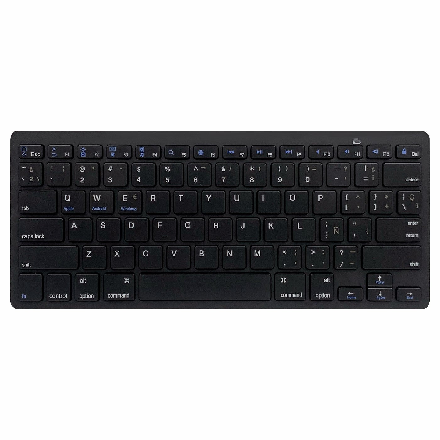 [Spanish Version] X5 78-Key Ultra Thin Wireless Bluetooth Keyboard Portable Gamer Keyboard for iPad iPhone - Black