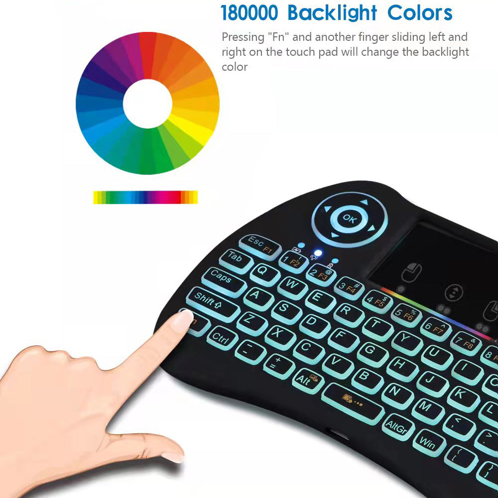 H9 2.4GHz Wireless Keyboard for Android TV Box Air Mouse Touchpad Device with Backlit