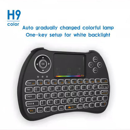 H9 2.4GHz Wireless Keyboard for Android TV Box Air Mouse Touchpad Device with Backlit