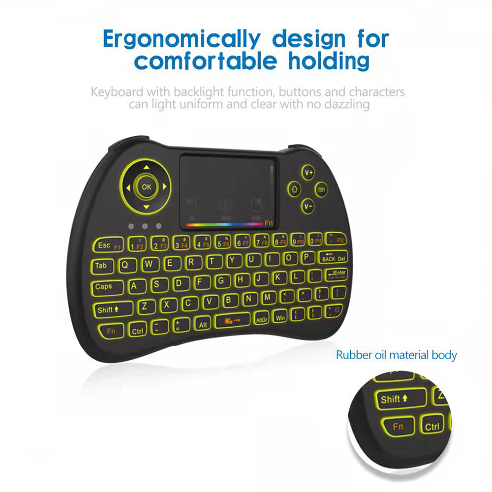 H9 2.4GHz Wireless Keyboard for Android TV Box Air Mouse Touchpad Device with Backlit