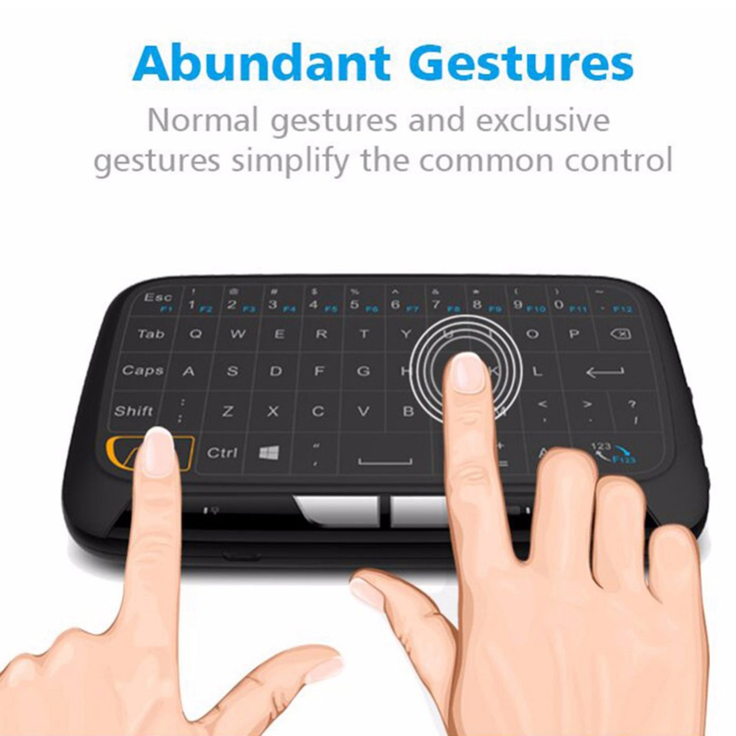 H18 2.4G Mini Wireless Virtual keyboard with QWERTY Touch Pad for Smart TVs/PS3/Set-Top Boxes