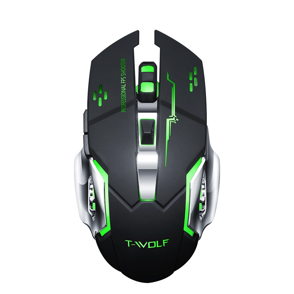 Q13 Rechargeable Wireless Mouse Silent Ergonomic Gaming Mice 6 Keys RGB Backlight for Laptop Computer