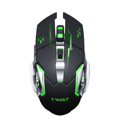 Q13 Rechargeable Wireless Mouse Silent Ergonomic Gaming Mice 6 Keys RGB Backlight for Laptop Computer