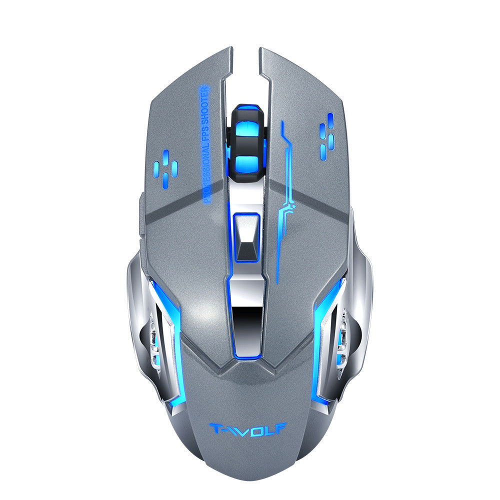 Q13 Rechargeable Wireless Mouse Silent Ergonomic Gaming Mice 6 Keys RGB Backlight for Laptop Computer