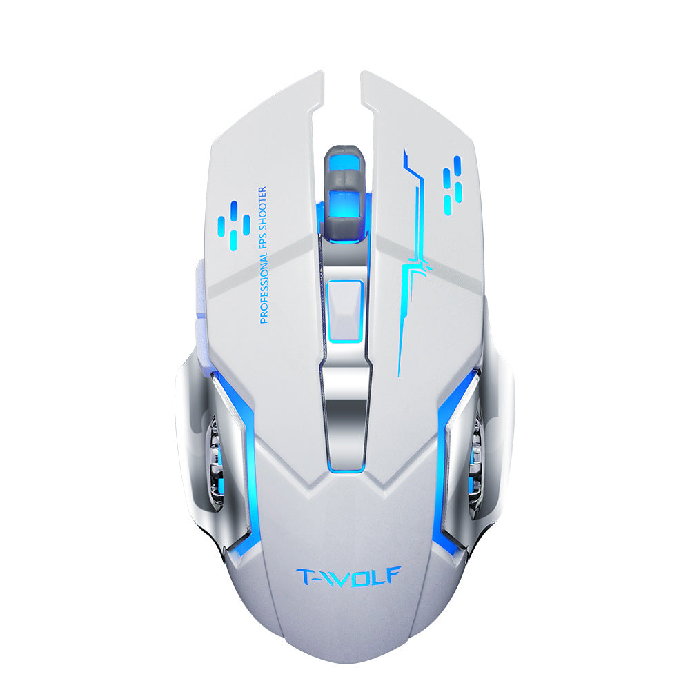 Q13 Rechargeable Wireless Mouse Silent Ergonomic Gaming Mice 6 Keys RGB Backlight for Laptop Computer