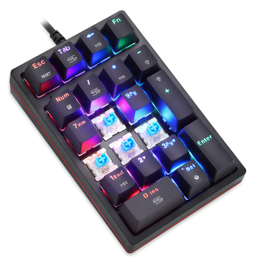 MOTOSPEED K24 RGB Backlight USB Wired Mechanical Numeric Keypad 21 Keys Numpad