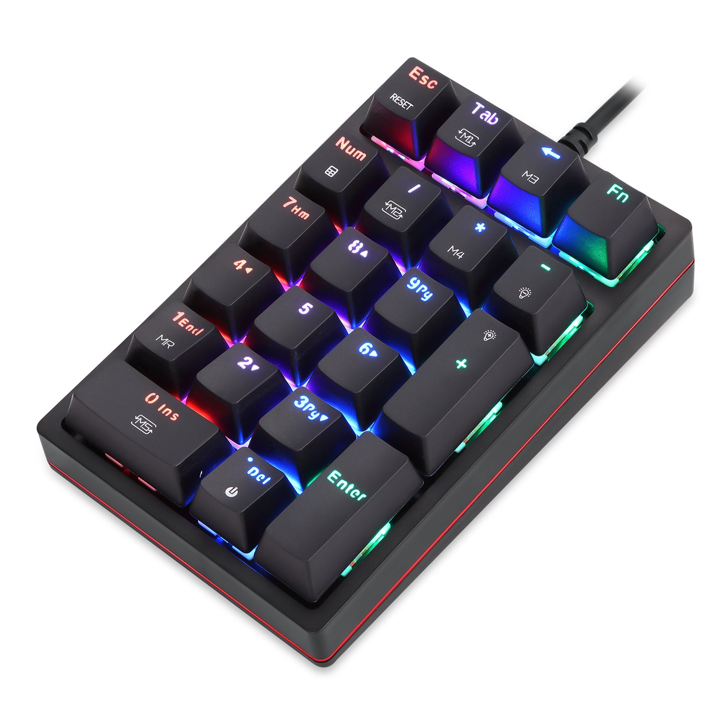 MOTOSPEED K24 RGB Backlight USB Wired Mechanical Numeric Keypad 21 Keys Numpad