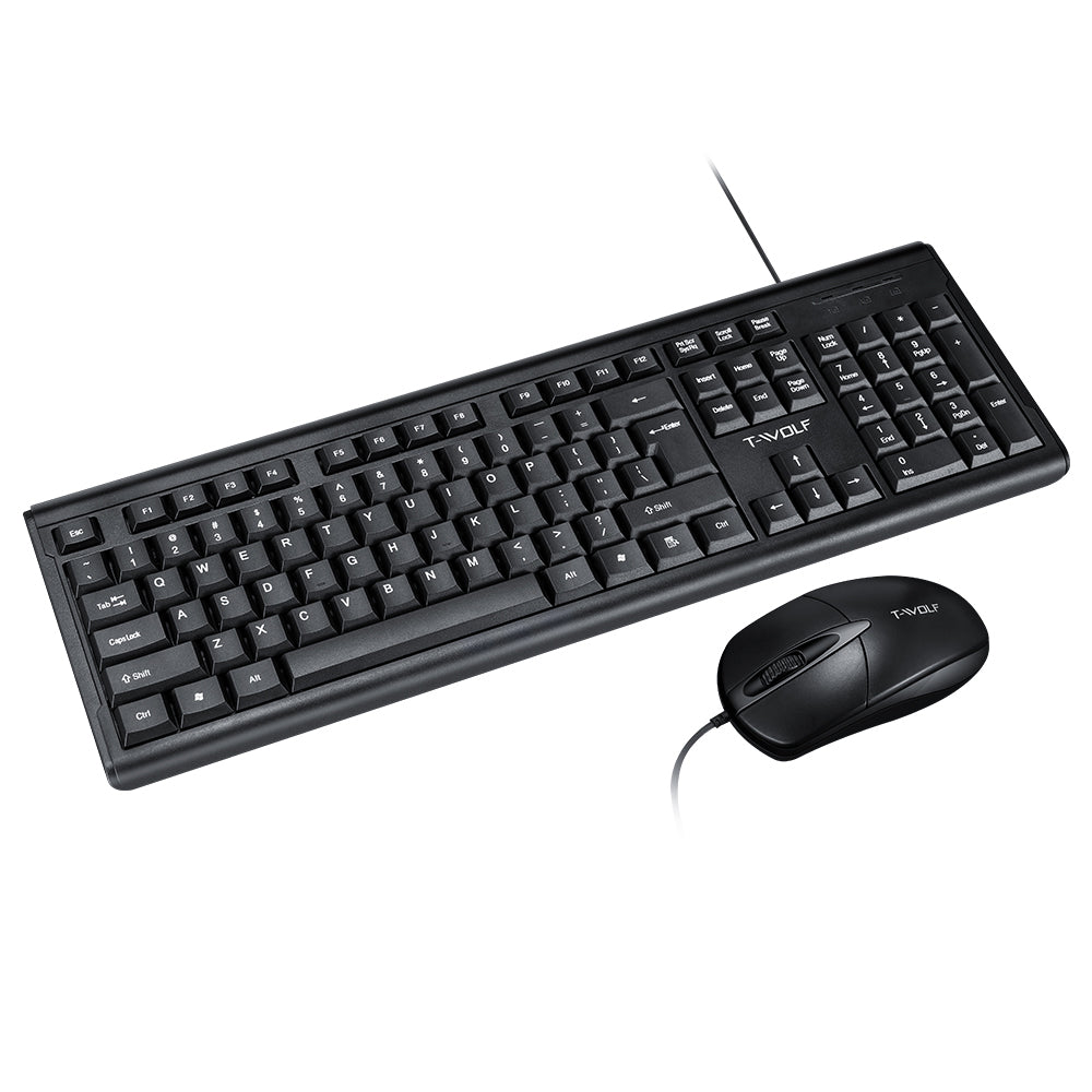 USB Port Business Classic Computer Wired Keyboard and Mouse Set