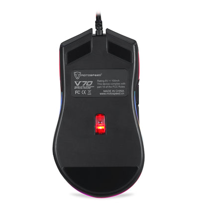 MOTOSPEED V70 PMW3325 Optical Gaming Mouse 5000DPI RGB LED Backlight Wired Mice