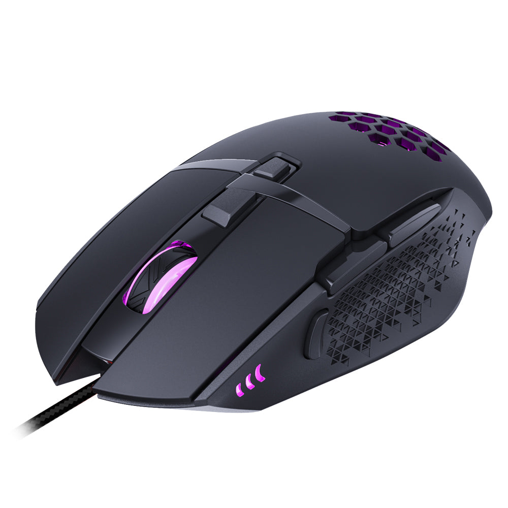 IMICE T90 7200DPI Wired Mechanical Mouse Hollowed Game Mouse with Fire Key RGB Optical Mice