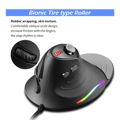 ZELOTES C-10 5 Modes 10000DPI Gaming Mouse Mice Upright Optical Wired RGB LED Light Gamer Mouse for Desktop Laptop PC