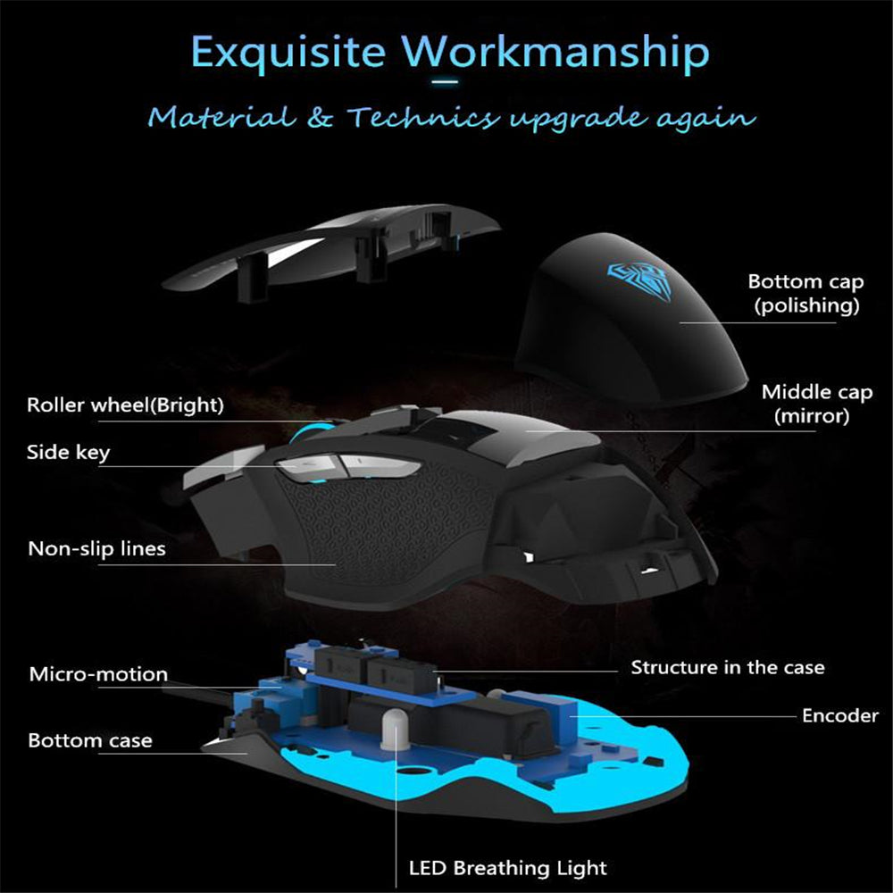 AULA Killing Soul II Backlight USB Wired 7 Buttons Computer Laptop Gaming Mouse