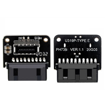 PH73B USB 3.0 19P/20P to Type-E 90 Degree Adapter Chassis Back Rear Type-C Plug-in Port for Computer Motherboard