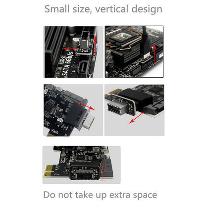 PH73S USB3.0 19P/20P to Type-E Vertical Motherboard Adapter Chassis Front Type-C Plug-in Port